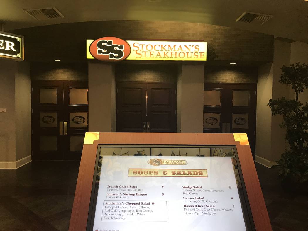 Jeffrey Meehan/Pahrump Valley Times The entrance to Stockman's Steakhouse, where passerby can c ...