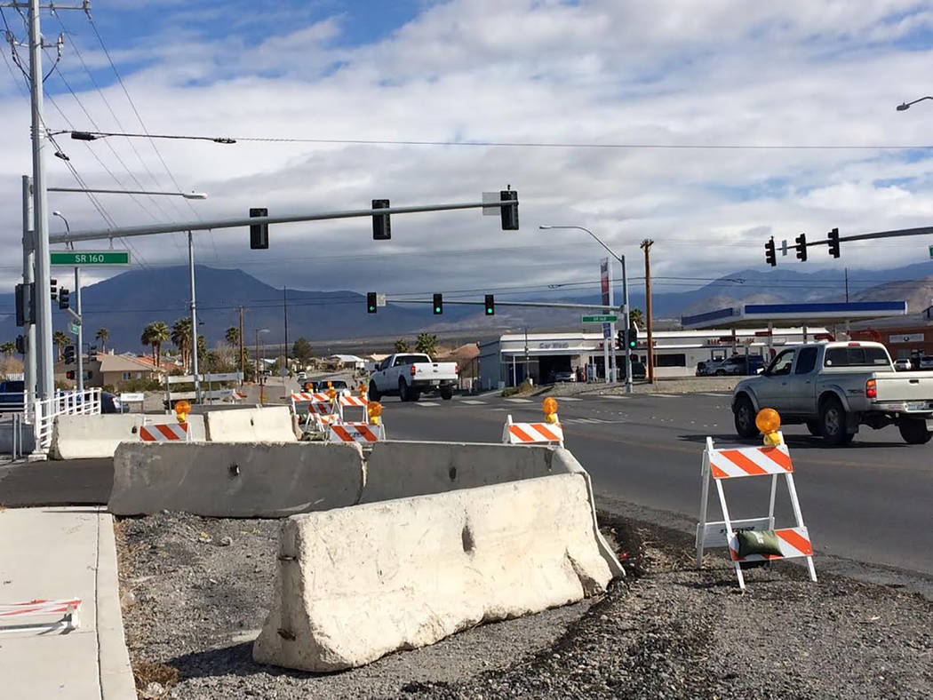 Robin Hebrock/Pahrump Valley Times The intersection of Homestead Road and Hwy. 160 in Pahrump i ...