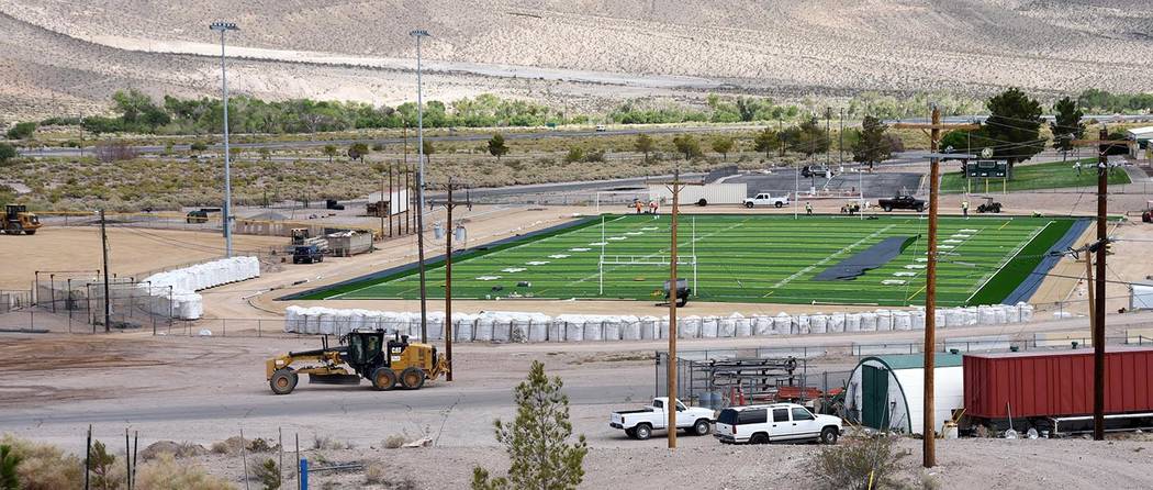 Richard Stephens/Pahrump Valley Times A look at the new artificial surface at the Beatty High S ...