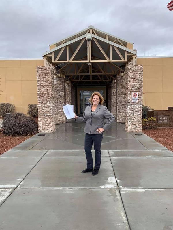 Special to the Pahrump Valley Times KPVM TV reporter Deanna O'Donnell is pictured proudly holdi ...