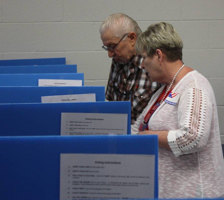Robin Hebrock/Pahrump Valley Times This file photo shows voters taking part in the 2018 primary ...