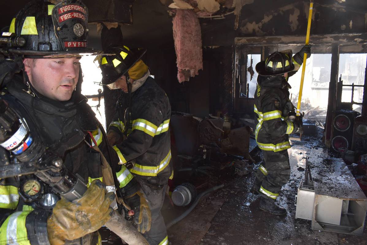 Special to the Pahrump Valley Times Pahrump Valley Fire and Rescue Services crews were dispatch ...