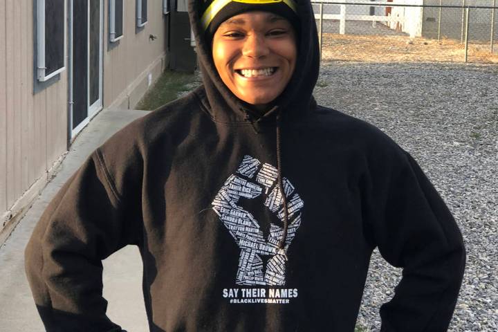 Tom Rysinski/Pahrump Valley Times Dominique Maloy talked about joining the San Diego Tridents o ...