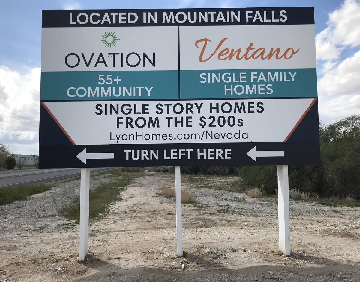 Robin Hebrock/Pahrump Valley Times Mountain Falls' age-qualified community Ovation is set to se ...