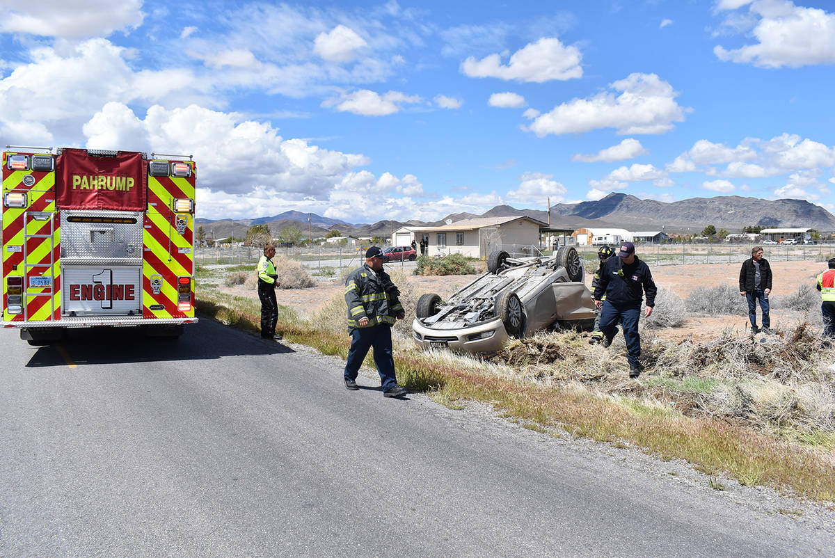 Special to the Pahrump Valley Times Pahrump fire crews were dispatched to a motor vehicle colli ...