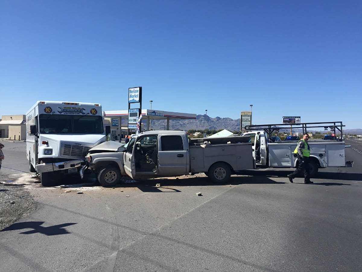 Special to the Pahrump Valley Times Local first responders were dispatched to a multi-vehicle c ...