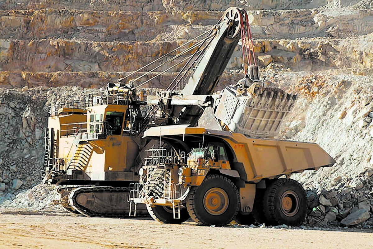 Special to the Pahrump Valley Times Heavy machinery at work at Round Mountain gold mine in Nye ...