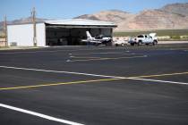 Richard Stephens/Special to the Pahrump Valley Times The airport’s runway was given a seal co ...
