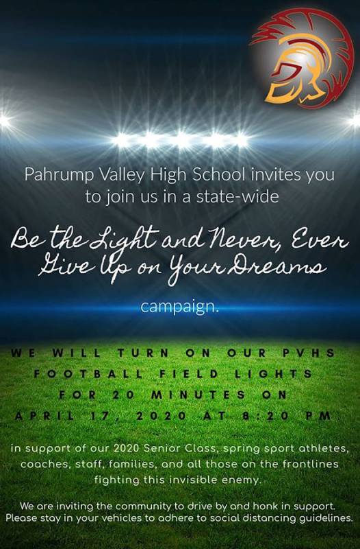 Special to the Pahrump Valley Times Pahrump Valley High School extended an invitation to join i ...