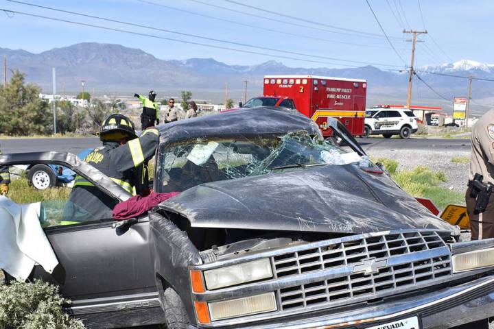 Special to the Pahrump Valley Times Pahrump fire crews were dispatched to the area of Highway 3 ...