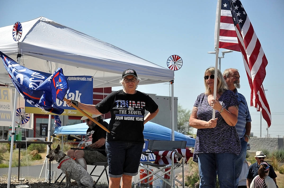 Horace Langford Jr./Pahrump Valley Times - The Reopen Nevada saw area residents out with flags ...