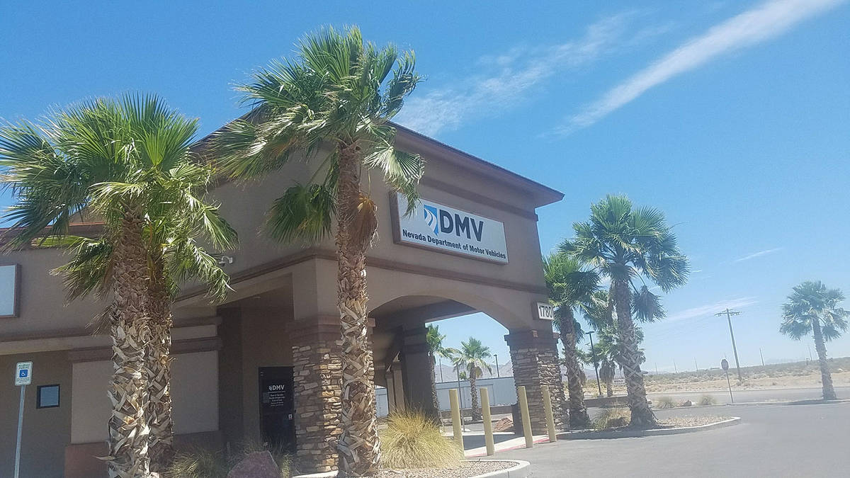 David Jacobs/Pahrump Valley Times Pictured is the Pahrump DMV office. Nevada DMV offices were c ...