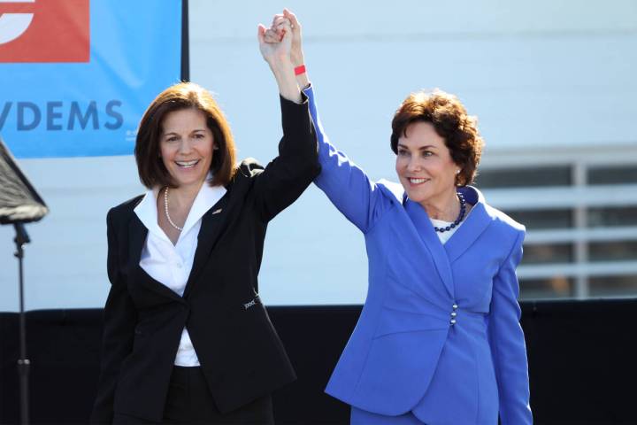 Erik Verduzco Las Vegas Review-Journal U.S. Sen. Catherine Cortez-Masto, left, and Rep. Jacky ...