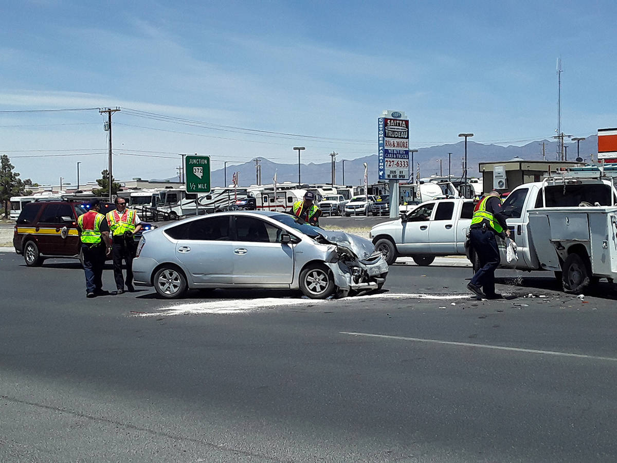 Selwyn Harris/Pahrump Valley Times Area first responders were dispatched to the intersection of ...