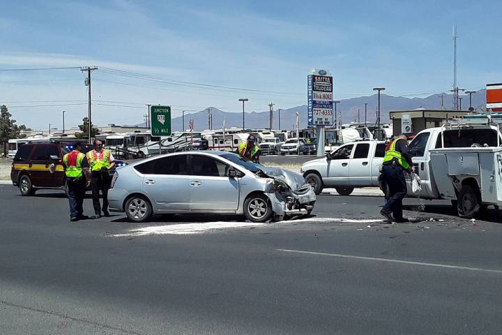 Selwyn Harris/Pahrump Valley Times Area first responders were dispatched to the intersection of ...