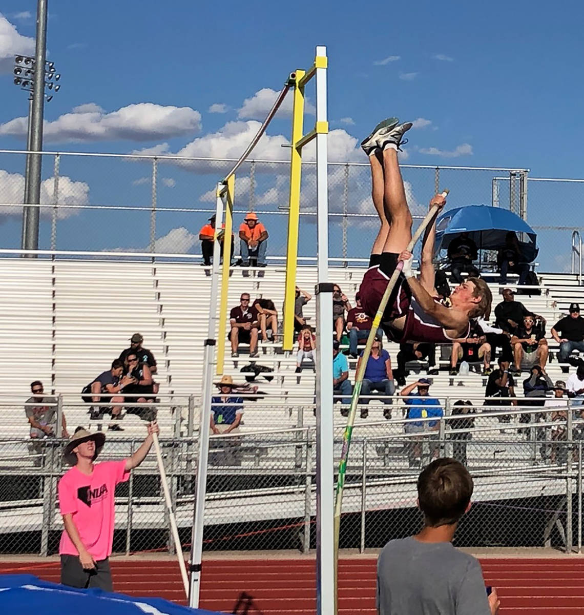 Tom Rysinski/Pahrump Valley Times file Grant Odegard competes in the pole vault during the 2019 ...