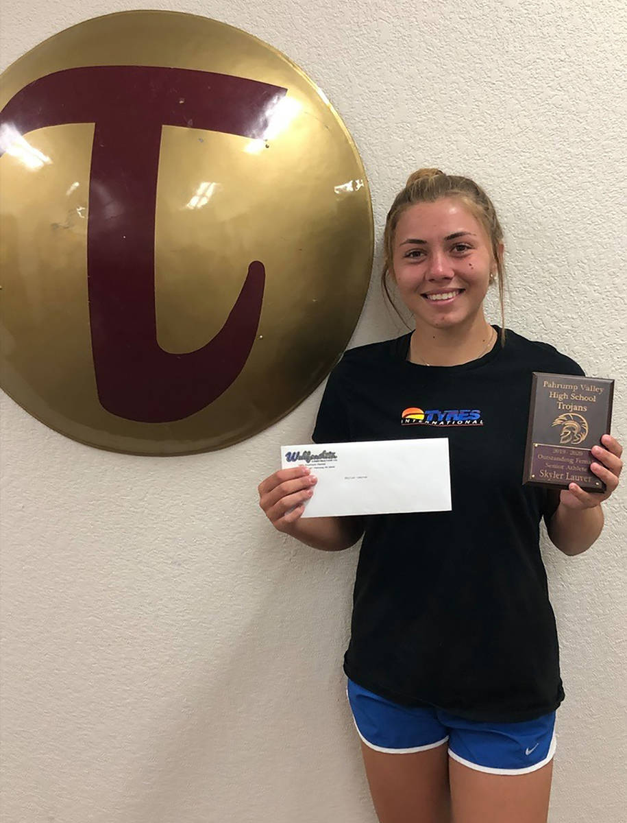 Special to the Pahrump Valley Times Softball player Skyler Lauver has been named the female ath ...