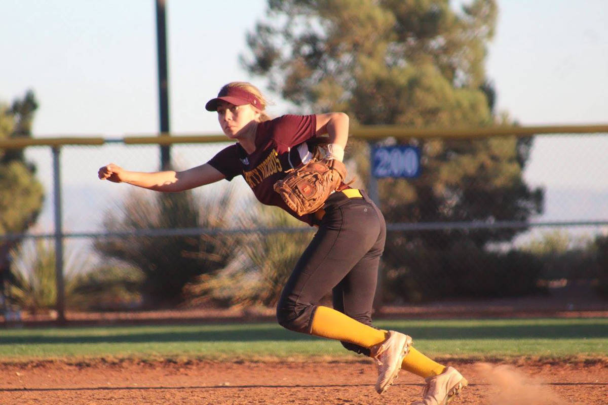 Cassondra Lauver/Special to the Pahrump Valley Times Skyler Lauver moves to make a play on the ...