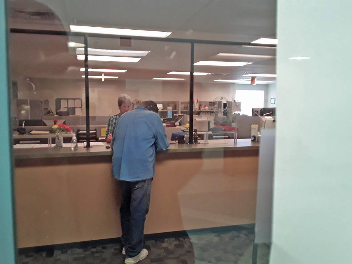 Selwyn Harris/Pahrump Valley Times Taken Monday, June 8, this photo shows a man turning in his ...
