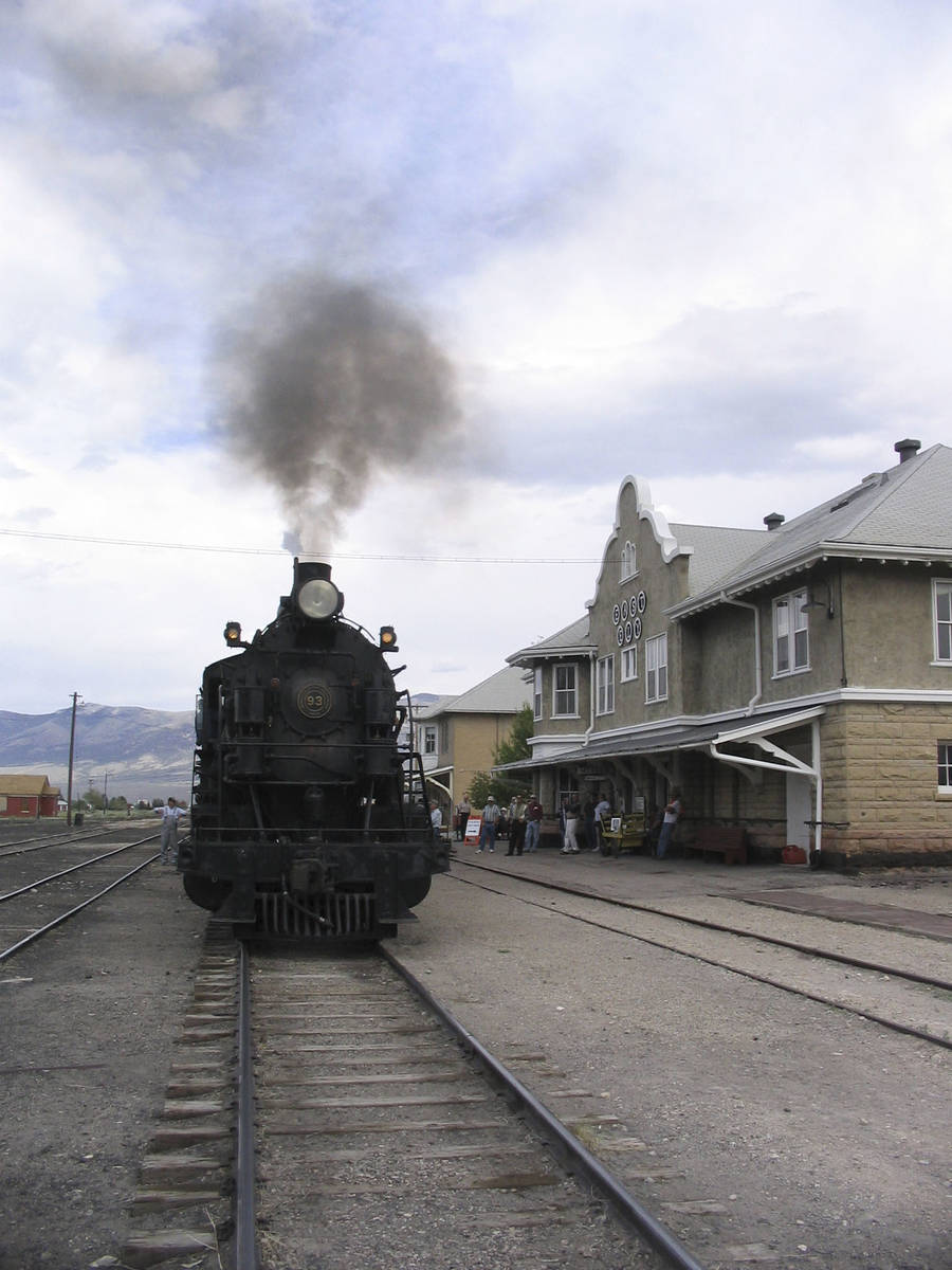 Courtest of East Ely Railroad Depot Museum A vintage steam engine puffs smoke outside the East ...