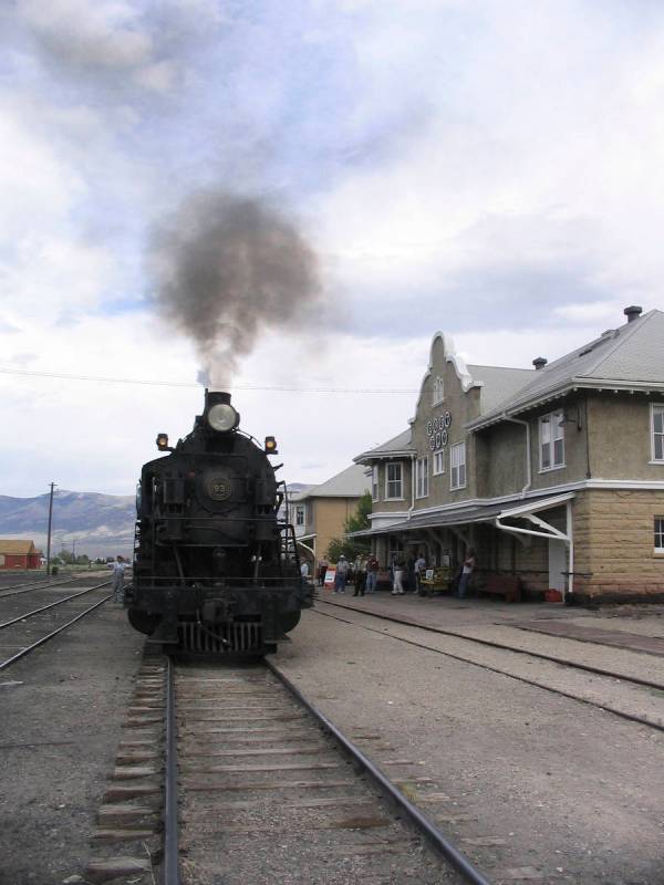 Courtest of East Ely Railroad Depot Museum A vintage steam engine puffs smoke outside the East ...