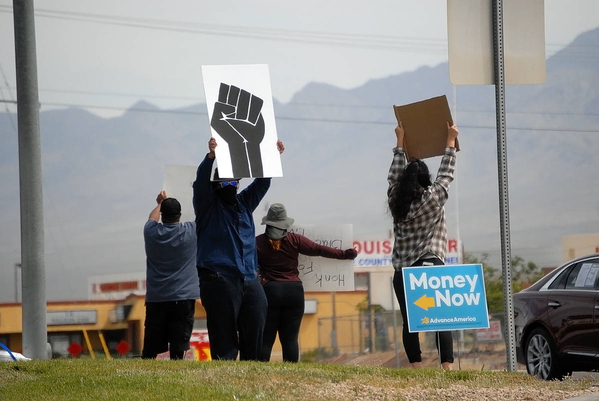 Horace Langford Jr./Pahrump Valley Times A small group of Black Lives Matter protesters gath ...