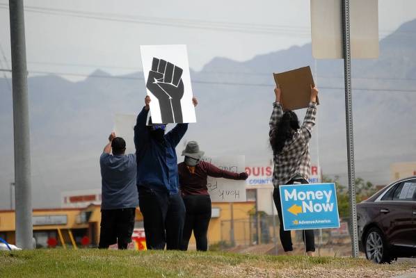 Horace Langford Jr./Pahrump Valley Times A small group of Black Lives Matter protesters gath ...