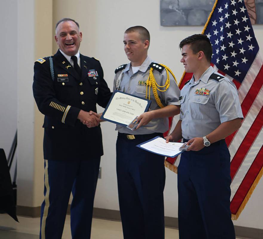 Selwyn Harris/Pahrump Valley Times file Cadets Tommy Gascoigne, right, and Josh Walters are pre ...