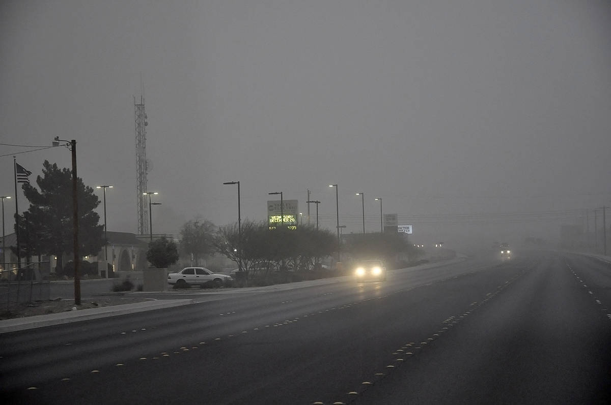 Horace Langford Jr./Pahrump Valley Times Visibility was low for drivers during a dust storm on ...