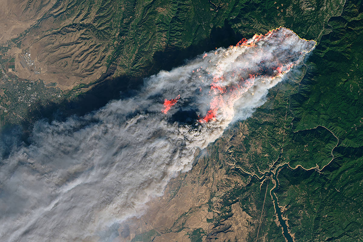 Special to the Pahrump Valley Times NASA satellite imagery shows the immensity of the 2018 Camp ...