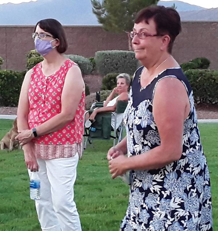 Selwyn Harris/Pahrump Valley Times Though Mountain Falls resident Beverly Wesner, at right, en ...