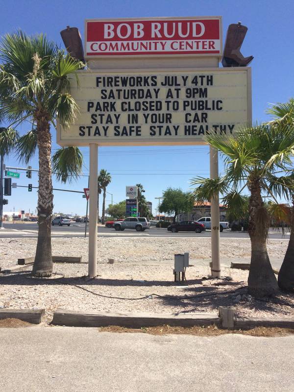 Robin Hebrock/Pahrump Valley Times The town of Pahrump's fireworks show is set for 9 p.m. on Sa ...