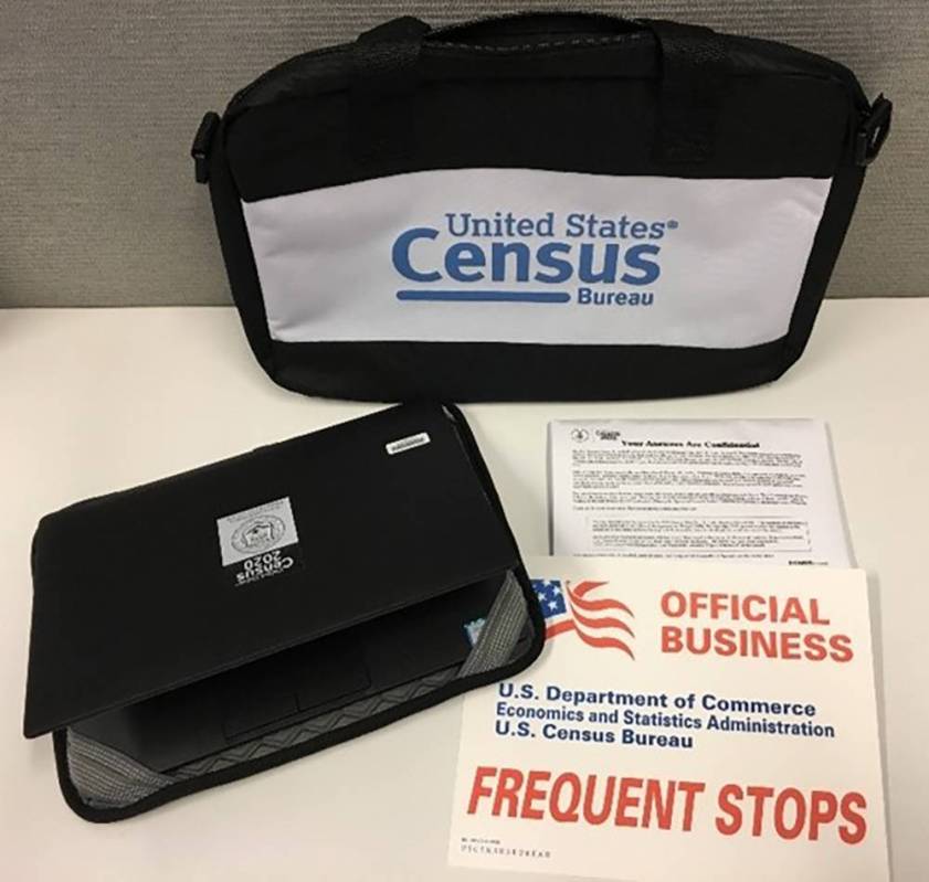 U.S. Census Bureau A look at some of the items that a census taker may carry with them, includi ...