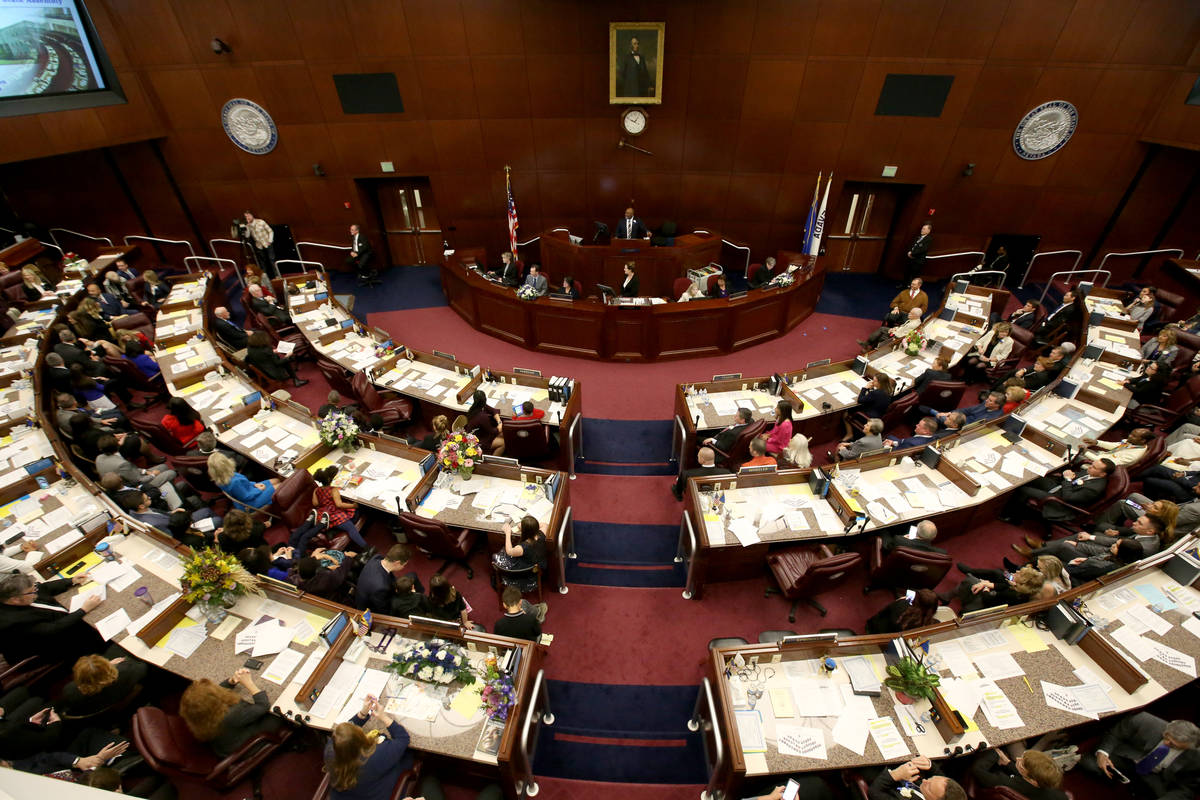 K.M. Cannon/Las Vegas Review-Journal The formal proclamation to convene a special session of th ...