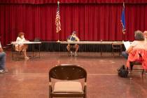Richard Stephens/Special to the Pahrump Valley Times The social-distanced meeting had only two ...