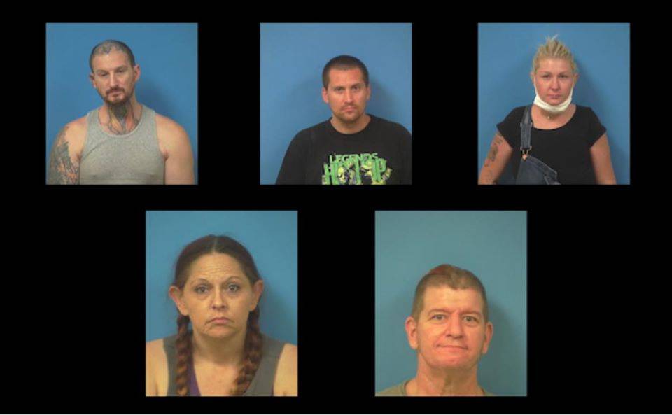 Nye County Sheriff's Office Five people were arrested after a traffic stop led to an investigat ...