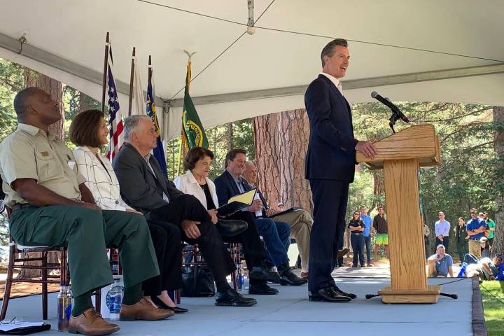 Calif. Gov. Gavin Newsom was the keynote speaker at the 23rd annual Lake Tahoe Summit in South ...