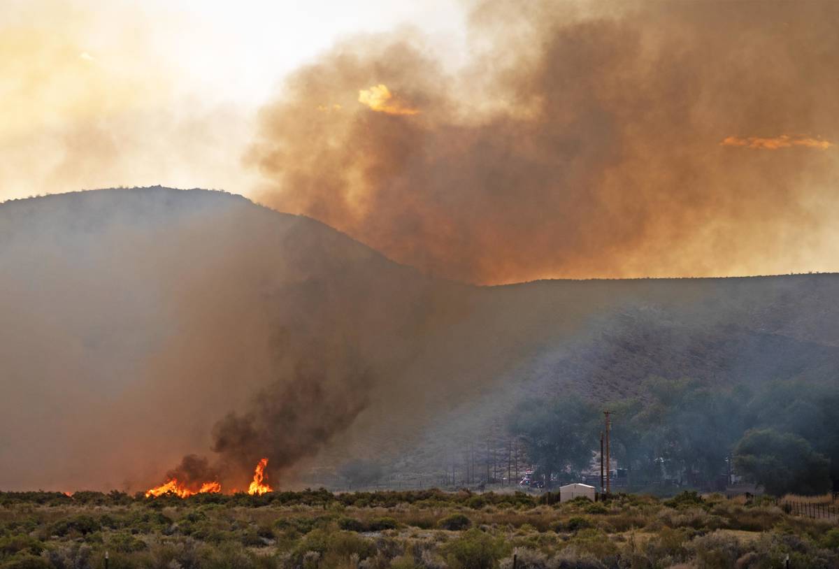 Richard Stephens/Special to the Pahrump Valley Times The fire had plenty of fuel, mostly grasse ...