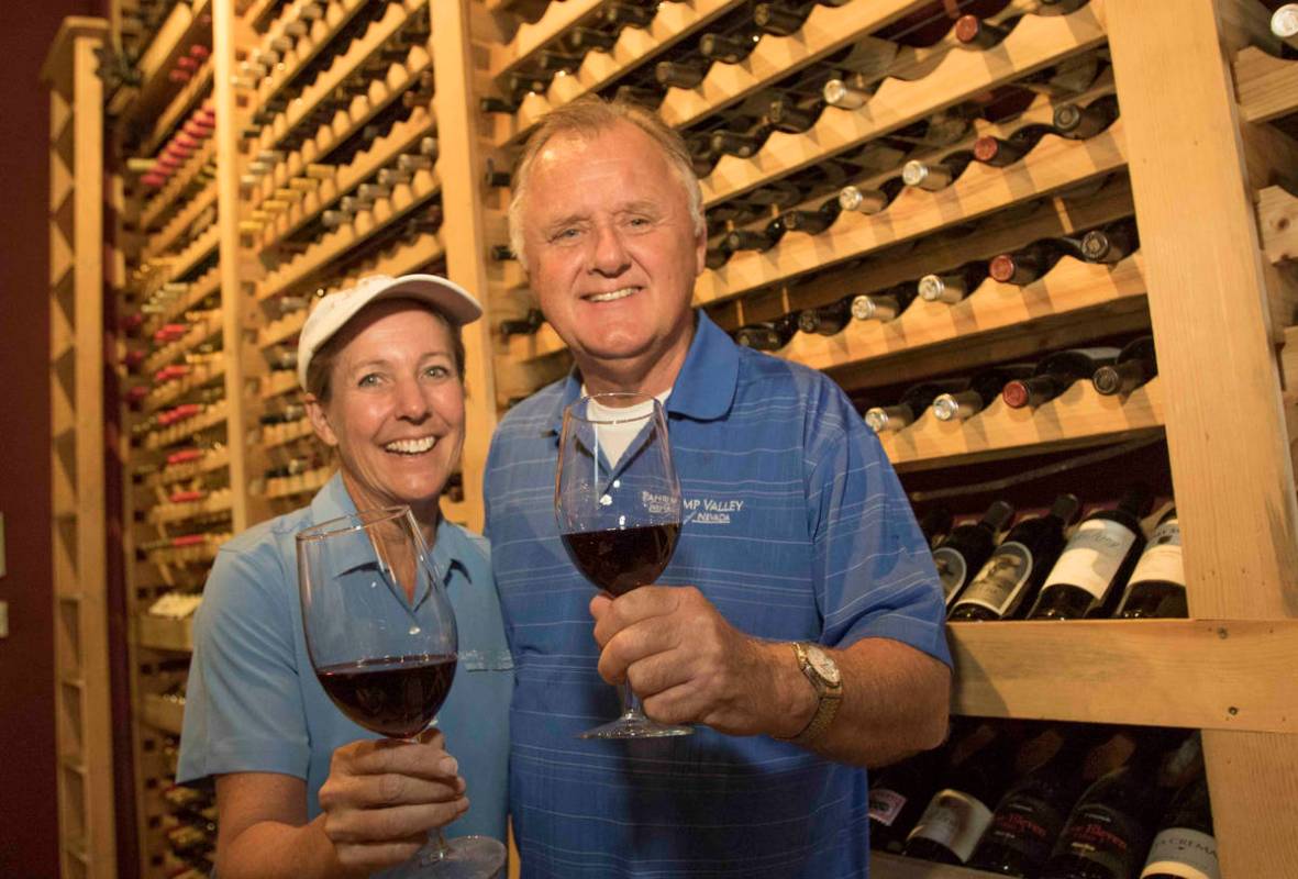 Richard Brian/Las Vegas Review-Journal Winemakers Gretchen and Bill Loken pose in the wine roo ...