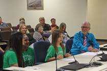 Robin Hebrock/Pahrump Valley Times This file photo shows 4-H member Elaina Domina, second from ...
