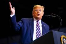 Chase Stevens/Las Vegas Review-Journal President Donald Trump speaks during a rally at the Las ...