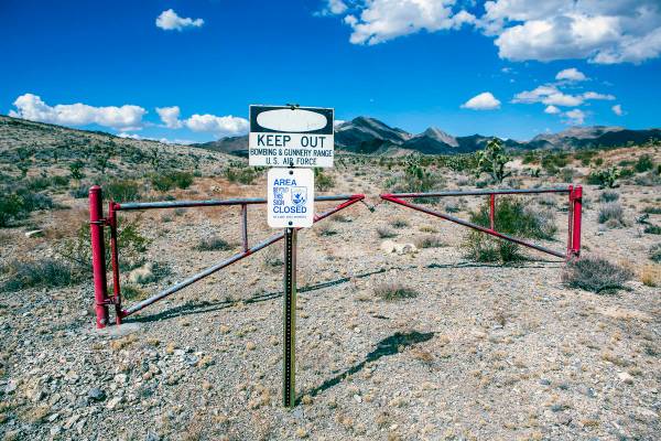 Jeff Scheid/Las Vegas Review-Journal A sign is posted in the Desert National Wildlife Refuge w ...
