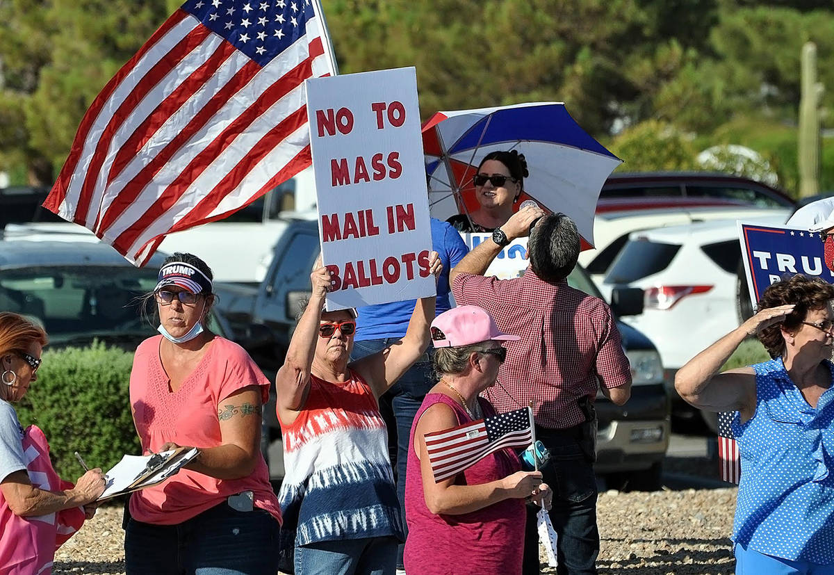 Horace Langford Jr./Pahrump Valley Times A Protect the Vote Rally took place in Pahrump on Tues ...