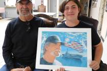 Robin Hebrock/Pahrump Valley Times Local student Larky White poses with his grandfather, Gus Wa ...