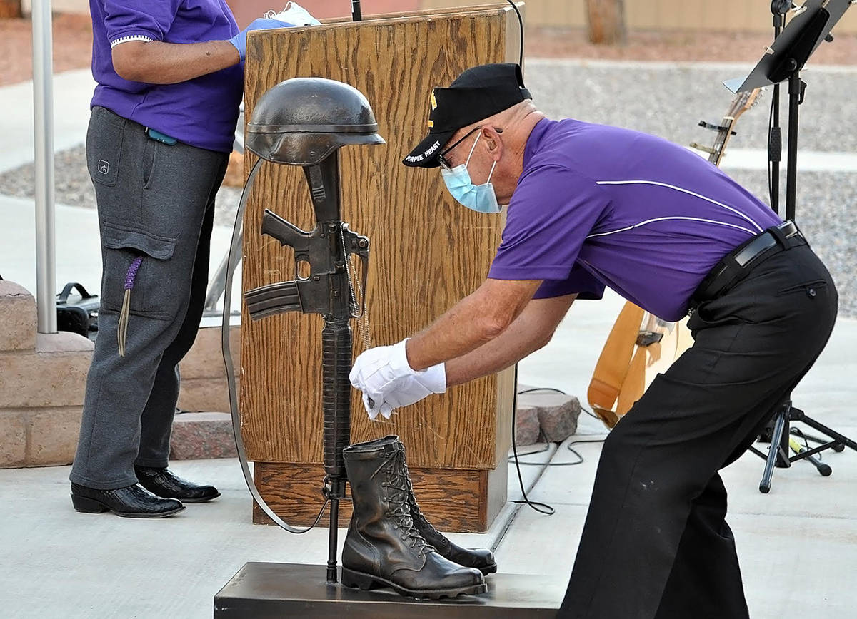 Horace Langford Jr./Pahrump Valley Times The 2020 Purple Heart Day Sundown Ceremony took place ...