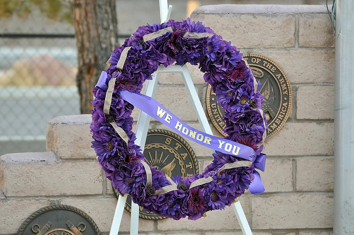 Horace Langford Jr./Pahrump Valley Times A beautiful purple wreath was displayed as part of the ...