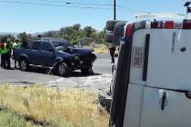 Selwyn Harris/Pahrump Valley Times A Nye County Sheriff's Office animal control officer, along ...