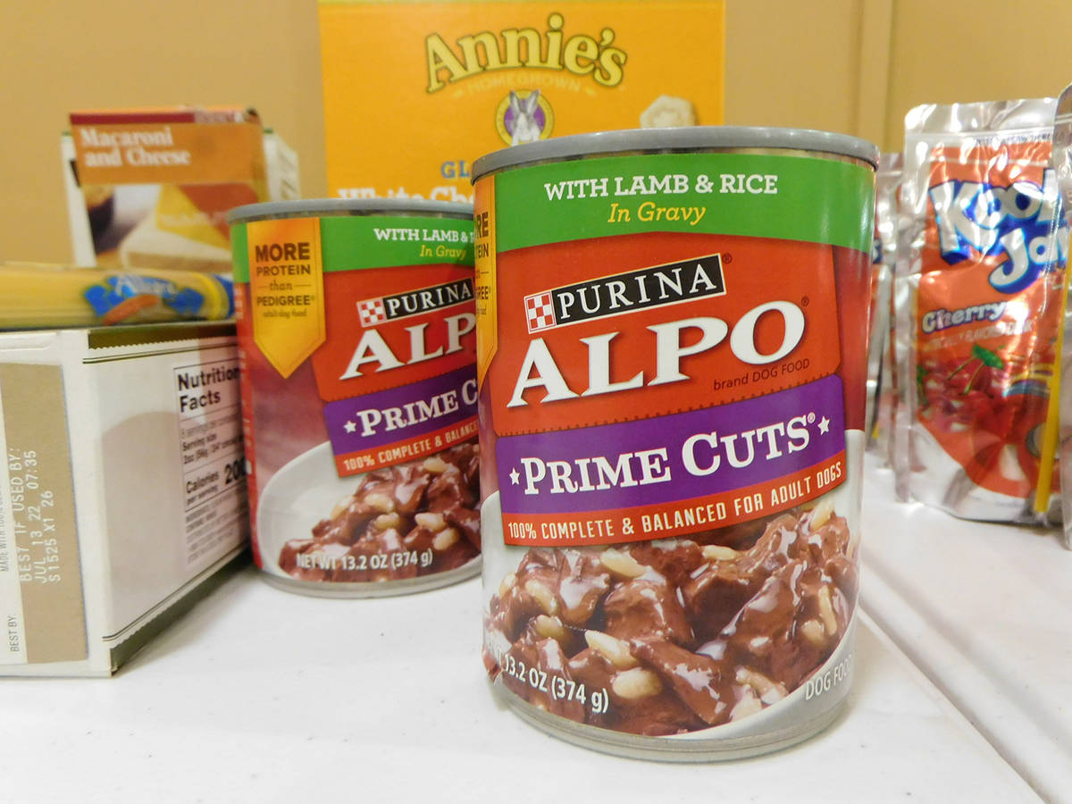 Robin Hebrock/Pahrump Valley Times Even dog food was made available for the valley's homeless d ...