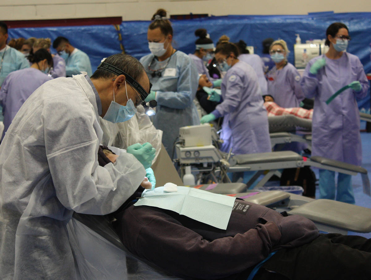 Robin Hebrock/Pahrump Valley Times This file photo shows the dental area at the 2019 RAM Clinic ...