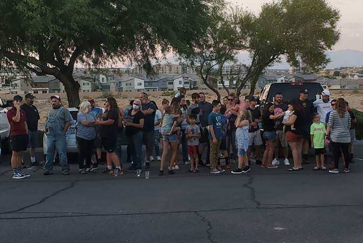 Allan McClard/Special to the Pahrump Valley Times Family and friends of Dusty Park gather Aug. ...